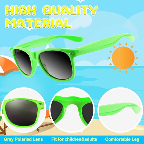ASTARON 12 Pack Neon Party Sunglasses - Bulk Party Favors for Beach, Wedding, Pool, and Summer Events