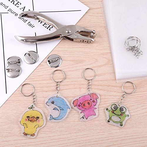 ASTARON 181-Piece Shrinking Plastic Sheets Kit with Keychain Accessories