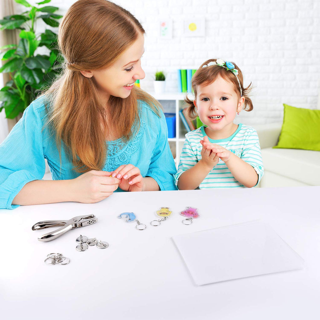 ASTARON 181-Piece Shrinking Plastic Sheets Kit with Keychain Accessories