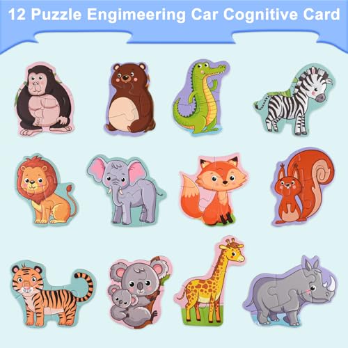 ASTARON 3D Magnetic Animal Puzzle Book – 41 Pieces with 60 Puffy Stickers for Toddlers, Travel-Friendly Learning Toy