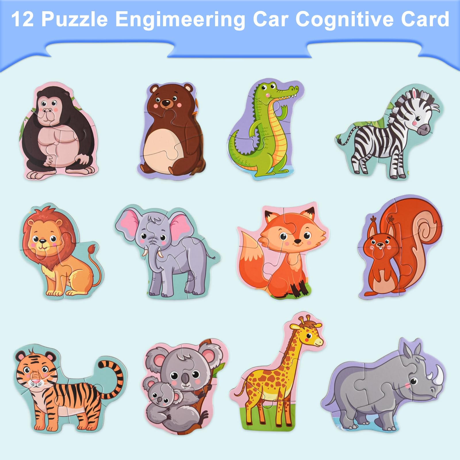 ASTARON 3D Magnetic Animal Puzzle Book – 41 Pieces with 60 Puffy Stickers for Toddlers, Travel-Friendly Learning Toy