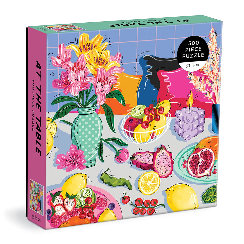 At the Table 500 Piece Puzzle by Galison - Colorful Fruit and Flower Jigsaw