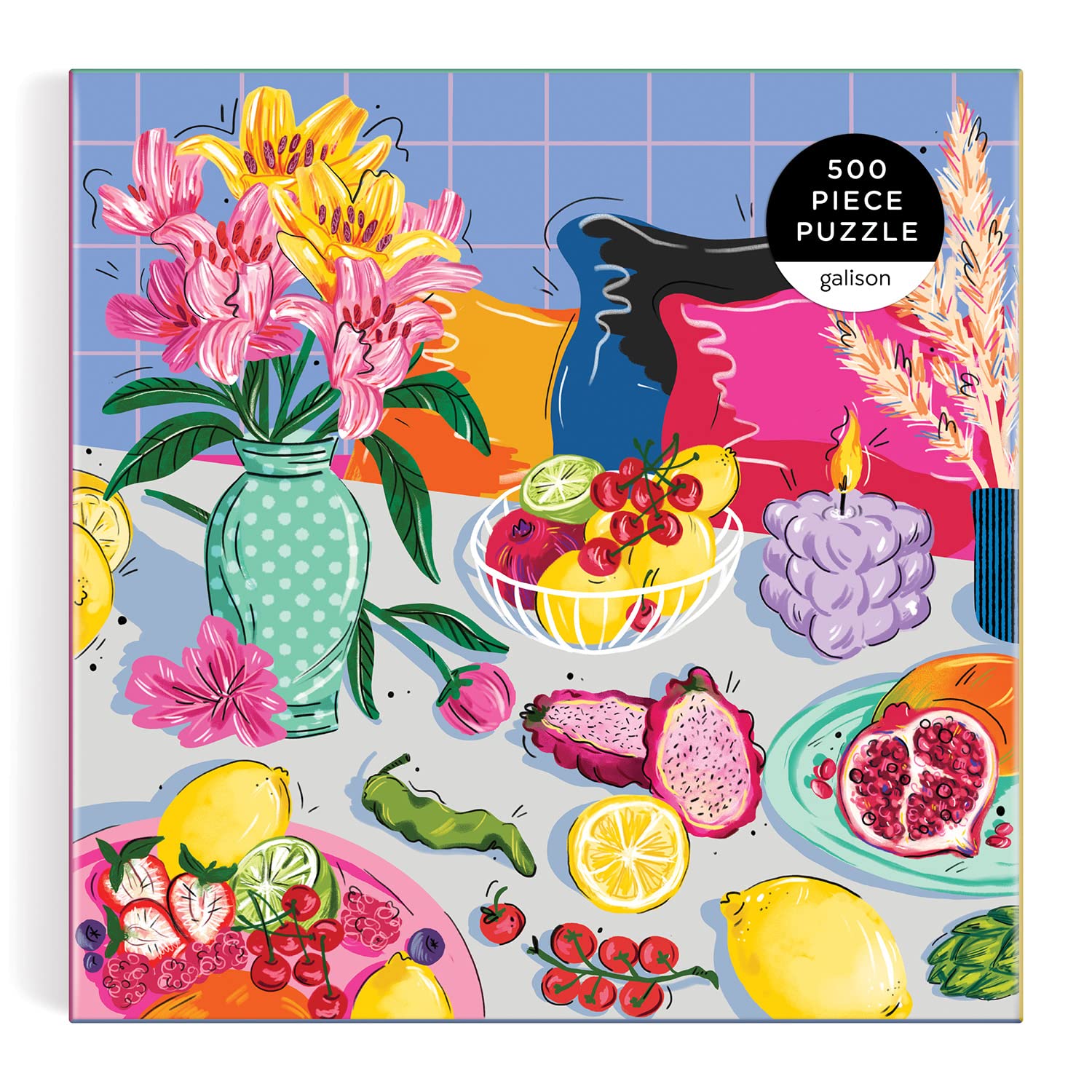 At the Table 500 Piece Puzzle by Galison - Colorful Fruit and Flower Jigsaw