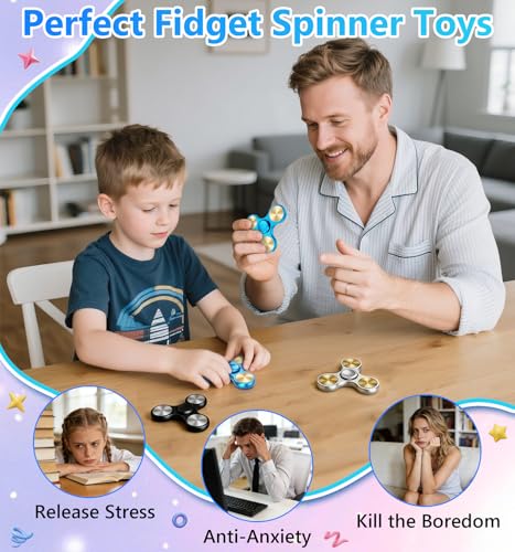 ATESSON Fidget Spinner – 4-10 Minute Spin Time, Stainless Steel Bearing, Aluminum Alloy Body