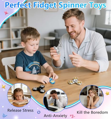 ATESSON Fidget Spinner – Ultra Durable Stainless Steel, 3-5 Minute Spins for Focus and Stress Relief