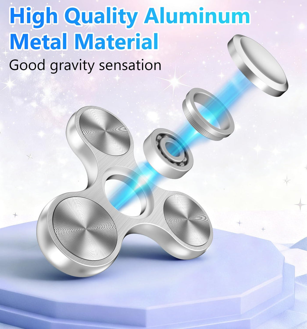 ATESSON Fidget Spinner – Ultra Durable Stainless Steel, 3-5 Minute Spins for Focus and Stress Relief