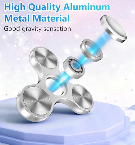 ATESSON Fidget Spinner – Ultra Durable Stainless Steel, 3-5 Minute Spins for Focus and Stress Relief