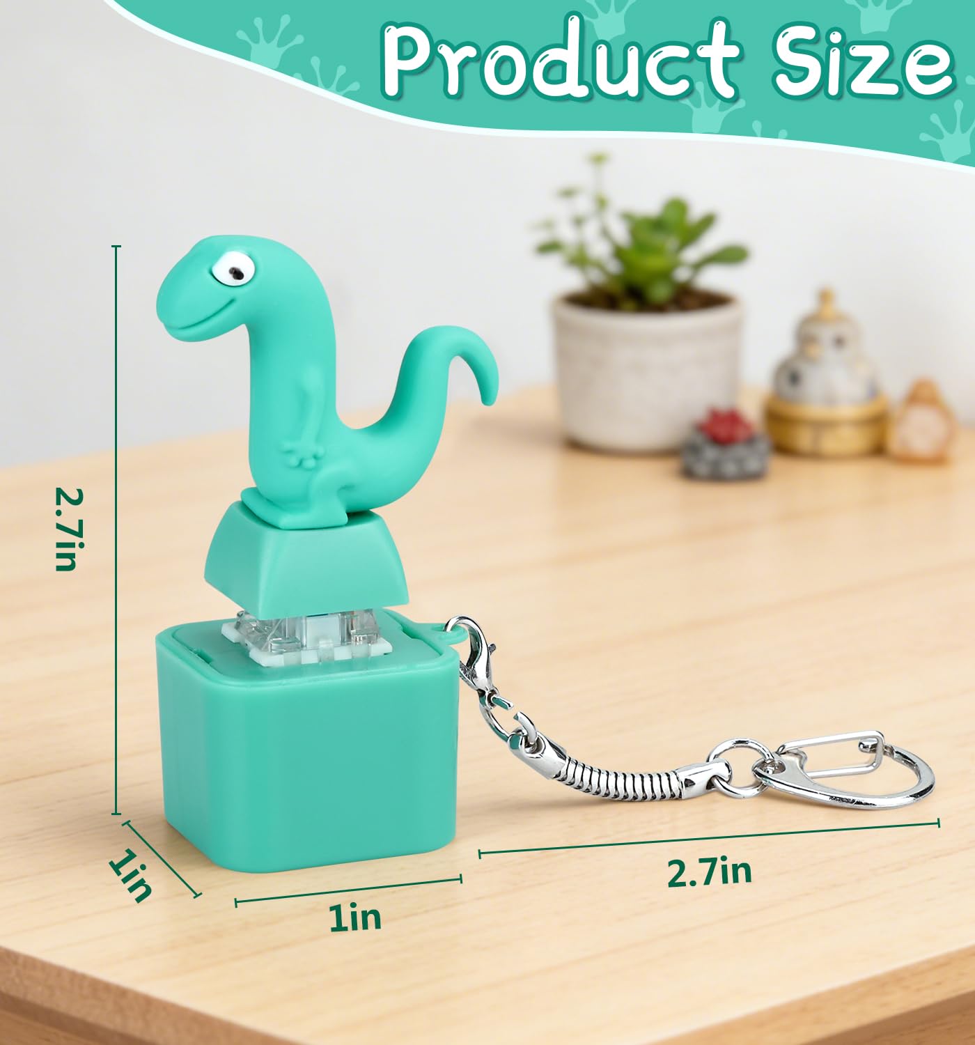 ATESSON Lizard Button Keychain Fidget Toy 2-Pack – Rechargeable Sound & Light Stress Relief