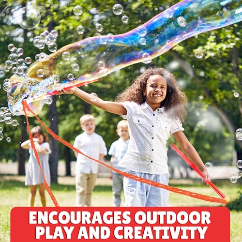 Atlasonix Giant Bubble Wand Set – Makes 1 Gallon of Bubble Solution, Non-Toxic, Outdoor Fun for Kids