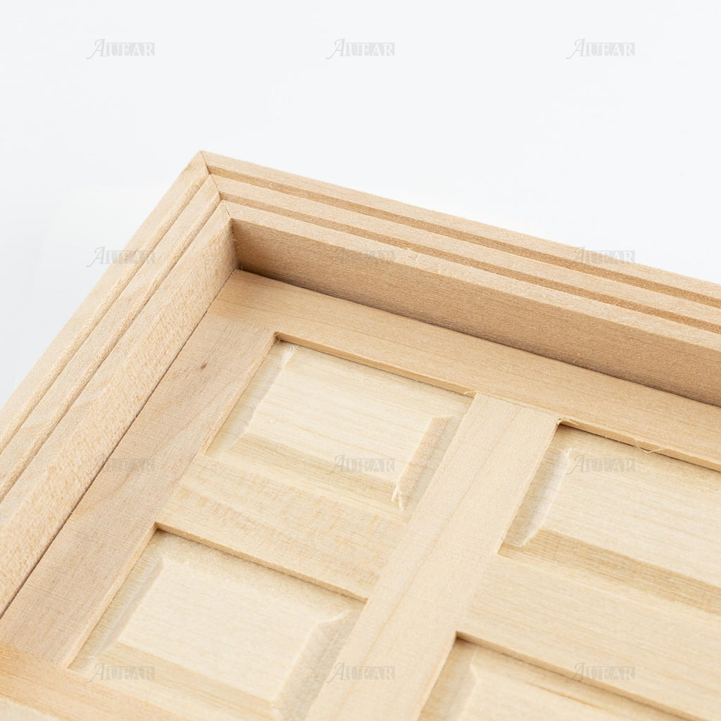AUEAR 1:12 Scale Unpainted Wooden 6-Panel Door for Dollhouse Living Room - 7.5 x 3.4 Inches
