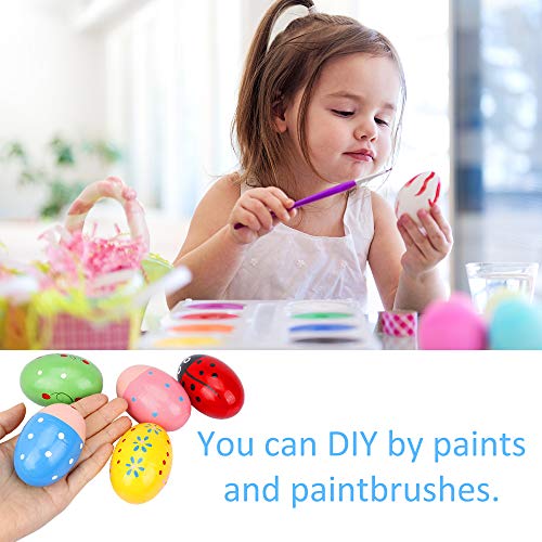 Augshy 18-Piece Plastic Egg Shaker Set – Bright Colors, DIY Paintable, Perfect for Easter and Music Learning