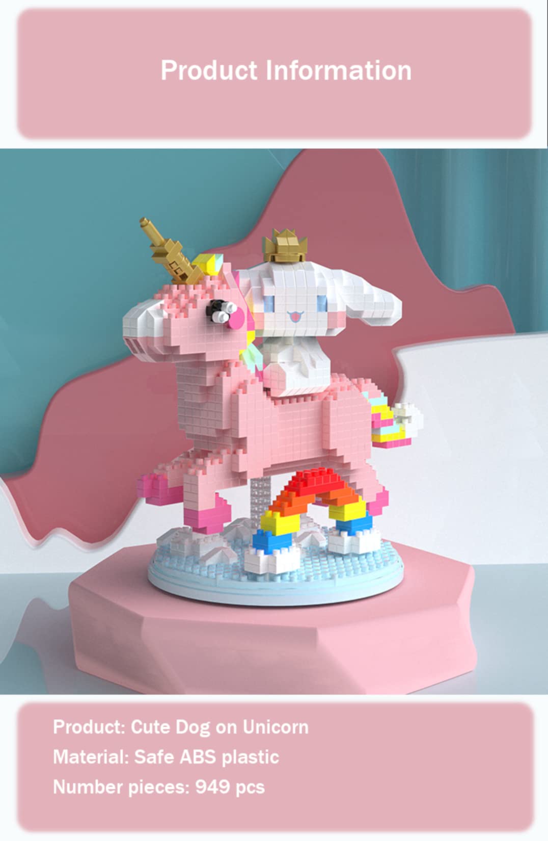 AUHORA Mini Building Blocks White Puppy 6033 – 949 Pieces Micro Blocks Set for Adults