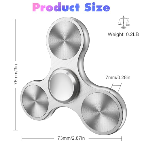 AUKARENY Metal Fidget Spinner – 3-8 Min Spin Time, Stainless Steel Bearing, ADHD Stress Relief Toy for Kids & Adults