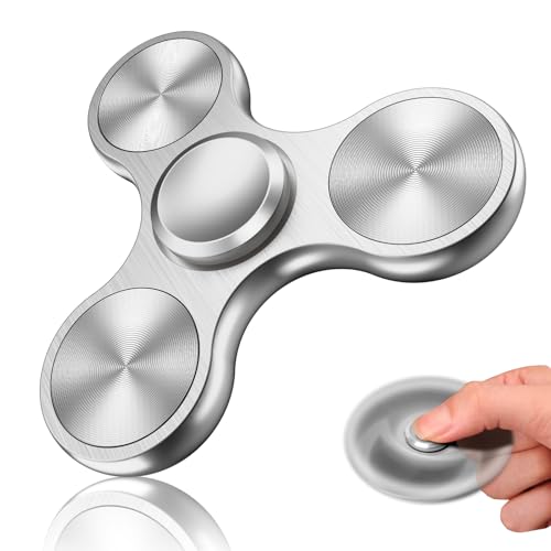 AUKARENY Metal Fidget Spinner – 3-8 Min Spin Time, Stainless Steel Bearing, ADHD Stress Relief Toy for Kids & Adults
