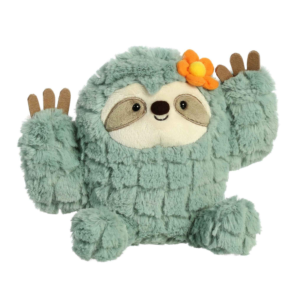 Aurora Cactus Sloth Stuffed Animal - 8 Inch Green Plush Toy from Cactus Kingdom