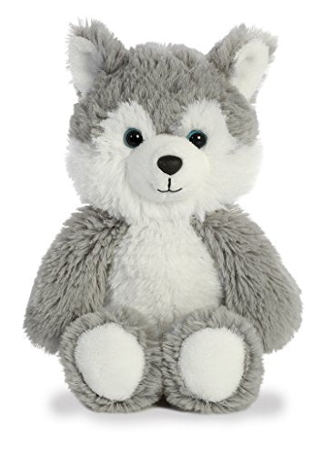Aurora Cuddly Friends 8" Husky Plush, Grey Soft Fur Toy
