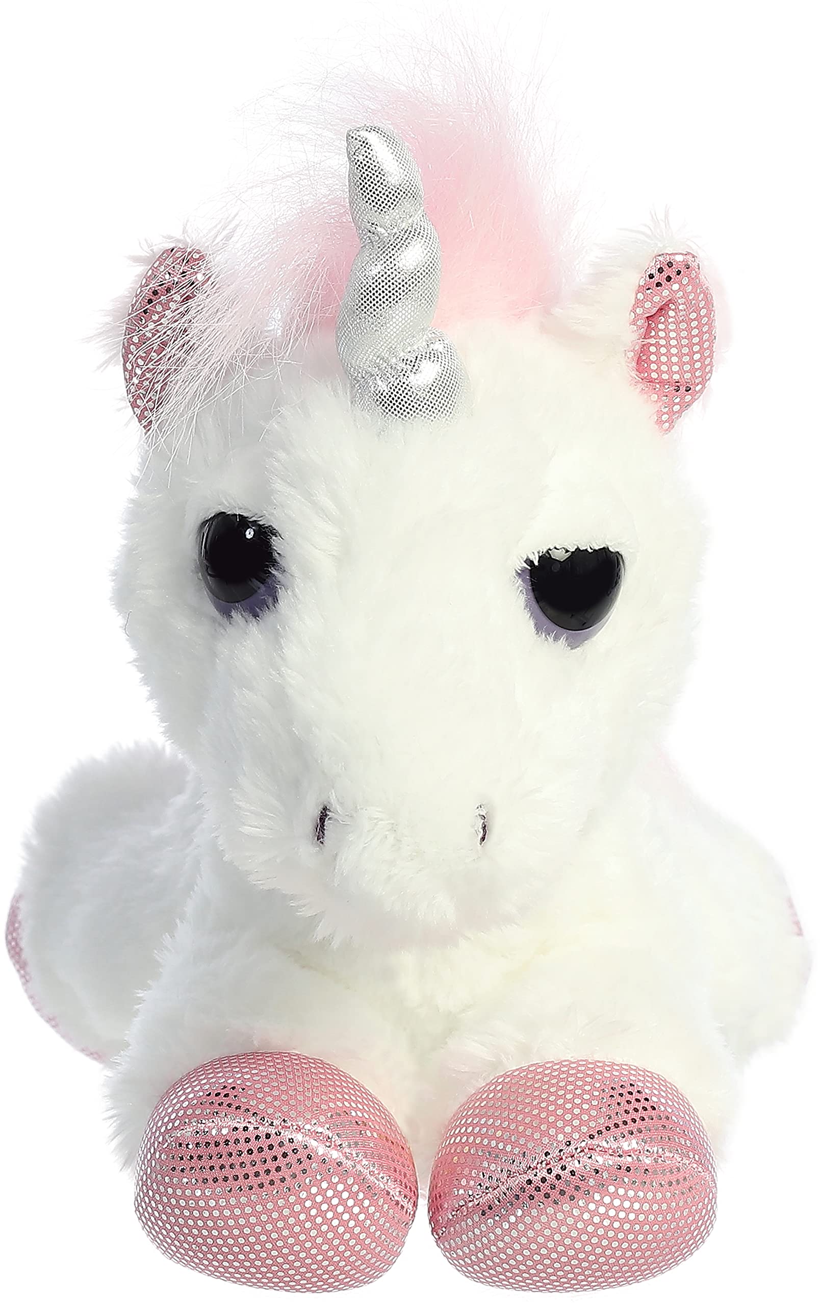 Aurora Dreamy Eyes Heavenly Unicorn Plush, 10" White with Sleepy Eyes