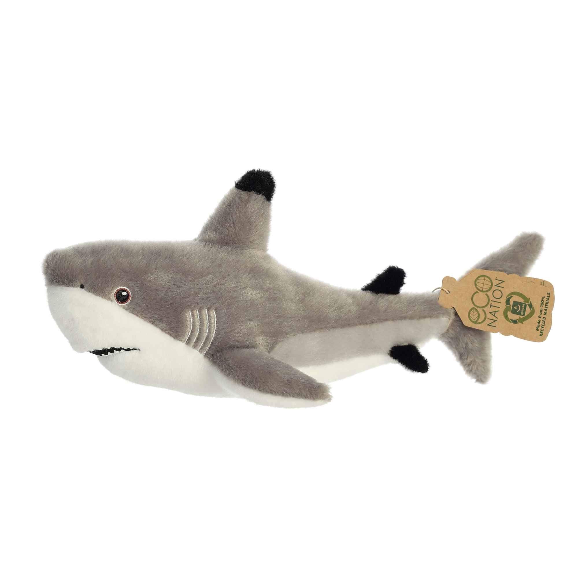 Aurora Eco Nation Blacktip Shark Stuffed Animal – 15-Inch Sustainable Plush Made from Recycled Materials