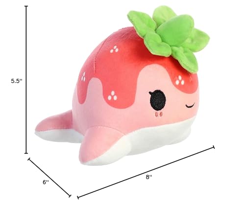 Aurora® Enchanting Tasty Peach® Strawberry Nomwhal - 8 Inch Pink Stuffed Animal