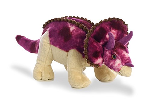 Aurora Ferocious Dinos & Dragons Triceratops Stuffed Animal – 13.5-Inch Purple Plush Dinosaur