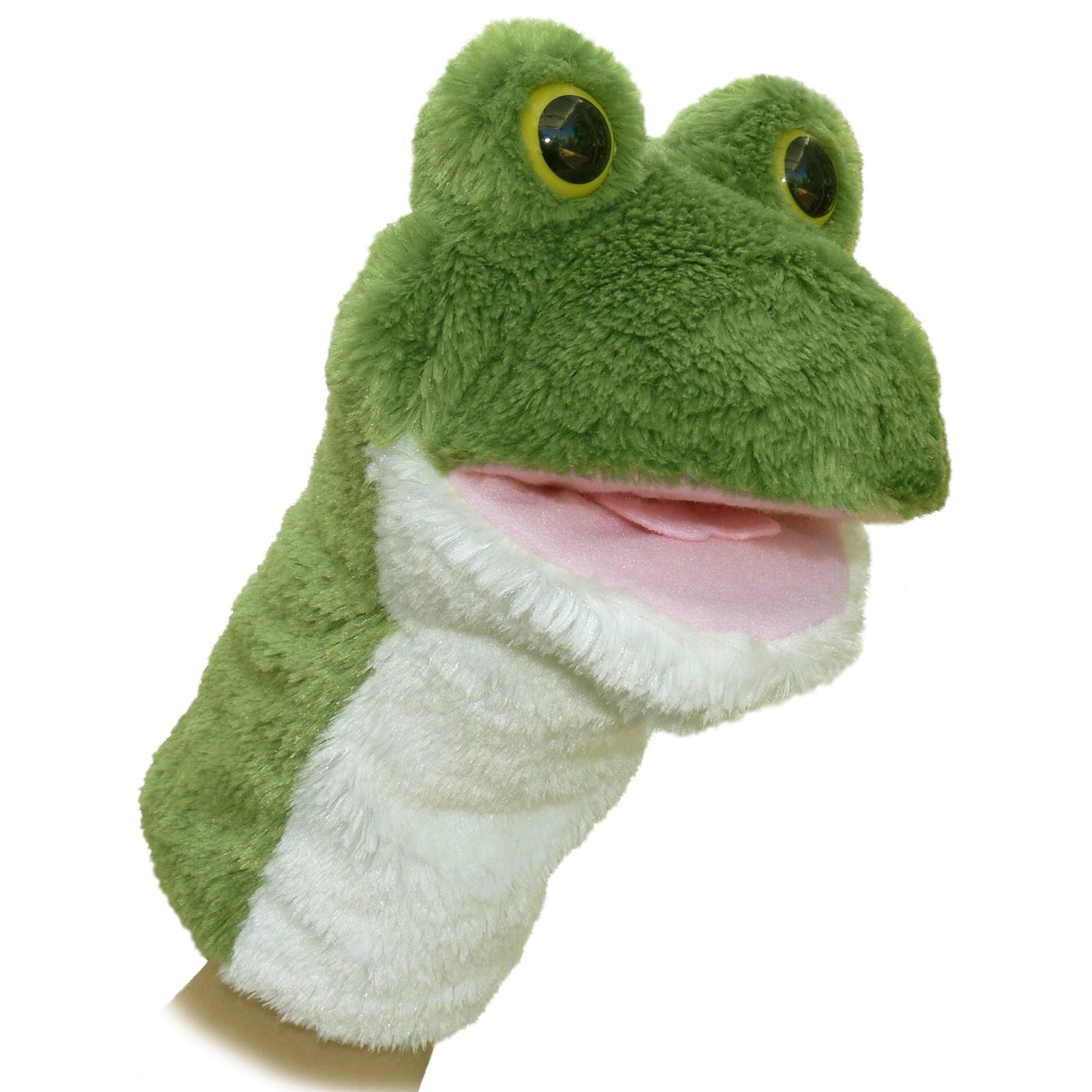 Aurora Green Frog Hand Puppet – Soft, Interactive Storytelling Toy for All Ages (10 Inches)