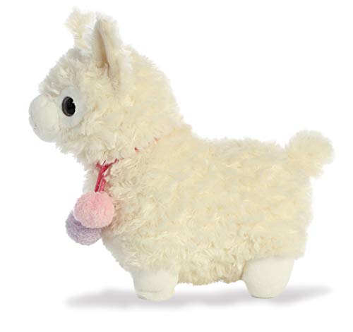 Aurora Llama Drama 11-Inch Coconut Plush – Soft, Overstuffed Creamy White Llama with Pom Pom Collar