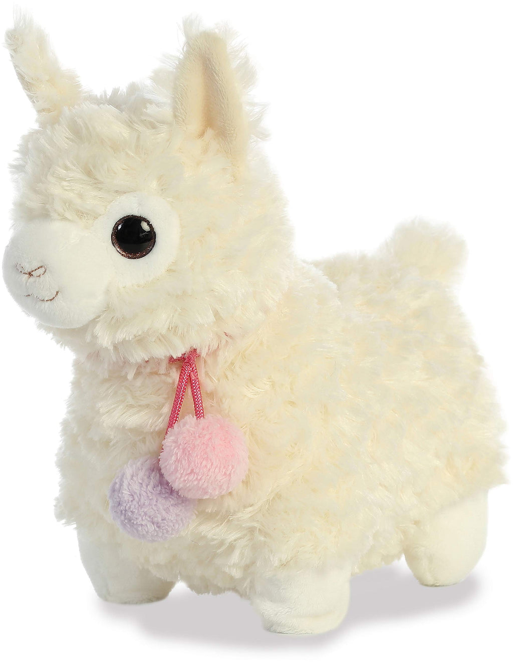 Aurora Llama Drama 11-Inch Coconut Plush – Soft, Overstuffed Creamy White Llama with Pom Pom Collar
