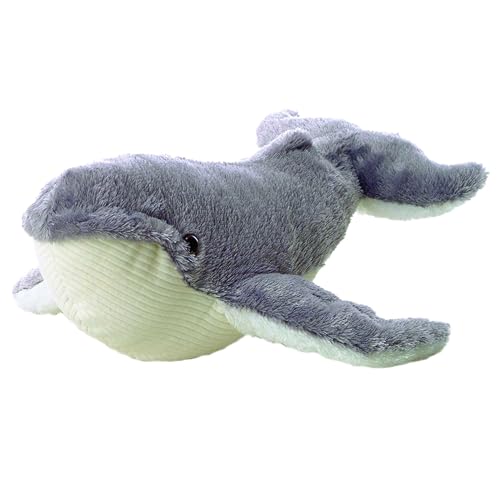 Aurora Mini Flopsie Ahab Whale Stuffed Animal - 10 Inch Gray Plush Toy for Kids and Adults