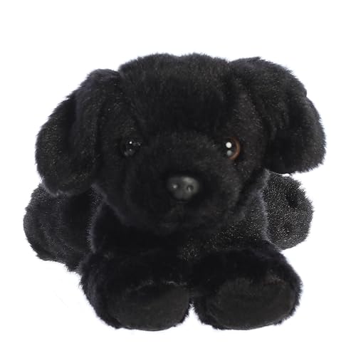 Aurora Mini Flopsie Blackie Stuffed Animal – 8-Inch Black Labrador Plush, Soft and Cuddly