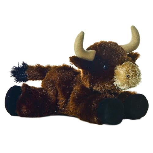 Aurora Mini Flopsie Brown Toro - 8 Inch Soft Plush Bull Toy for Cuddling and Play