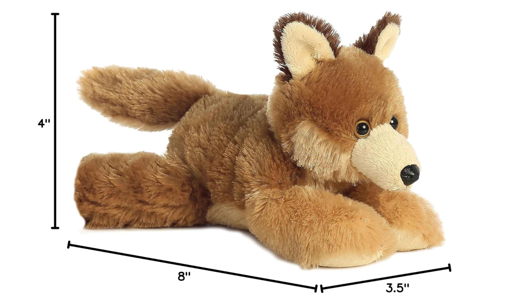 Aurora Mini Flopsie Clever Coyote Stuffed Animal - 8-Inch Soft Plush Toy for All Ages