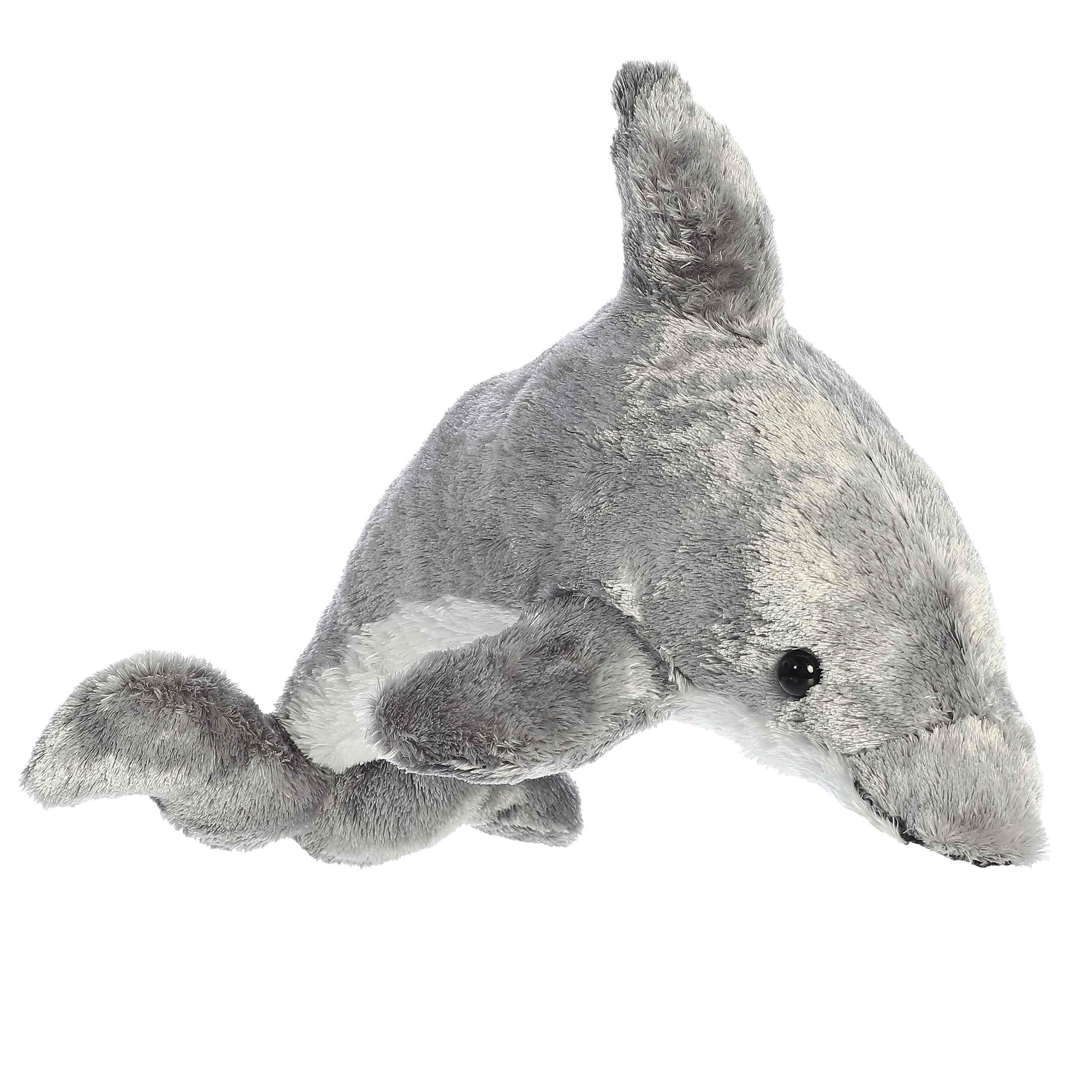 Aurora Mini Flopsie Dorsey Dolphin Plush - Gray 9 Inch Cuddly Toy for All Ages