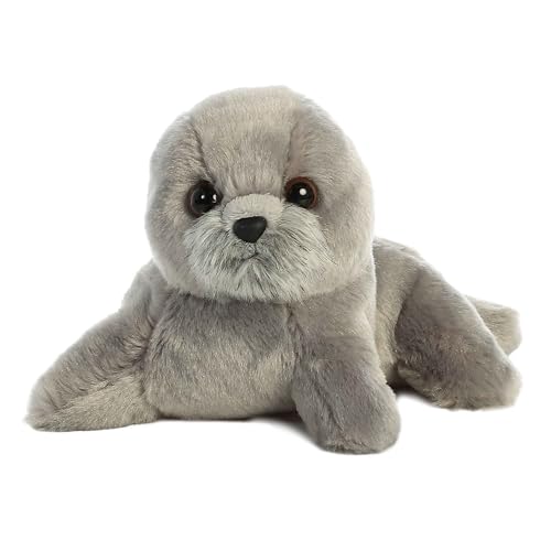 Aurora Mini Flopsie Harpo Seal Stuffed Animal – 7-Inch Soft Gray Plush Toy for Cuddling and Play