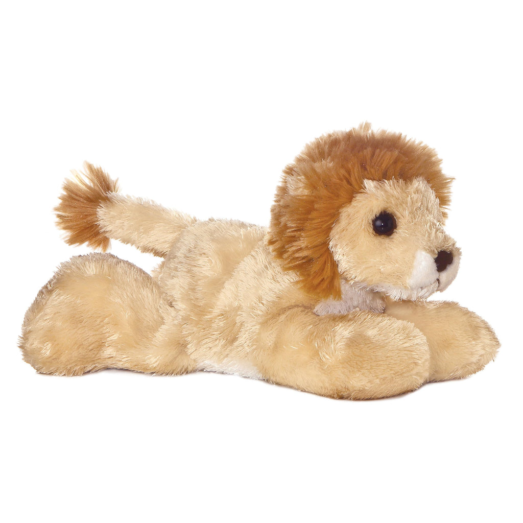 Aurora Mini Flopsie Lionel Stuffed Animal – 8-Inch Plush Lion with Bean Pellets, Cloud-Soft and Lays on Belly