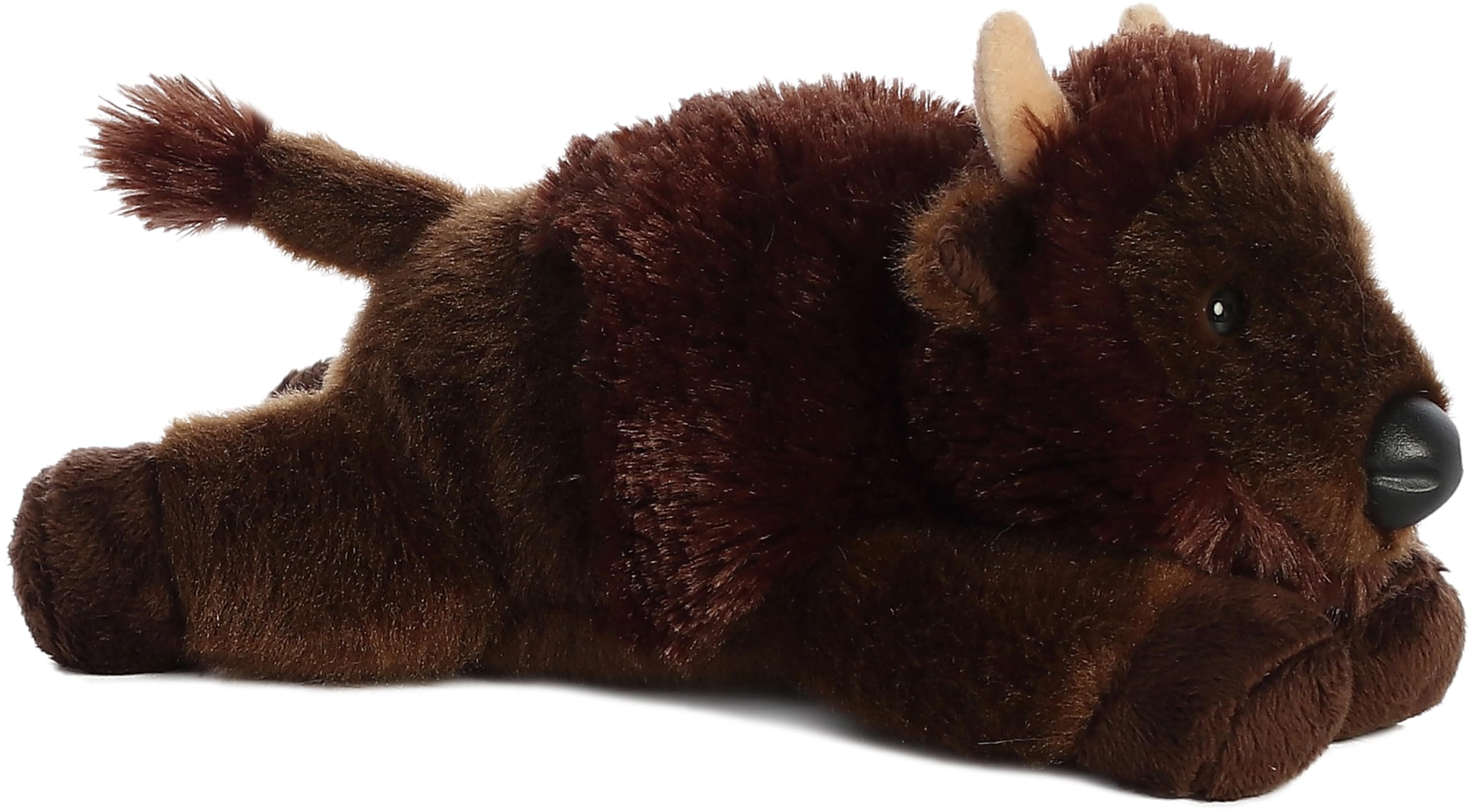 Aurora Mini Flopsie Plains Bison Stuffed Animal – 8-Inch Plush Toy for Kids and Adults