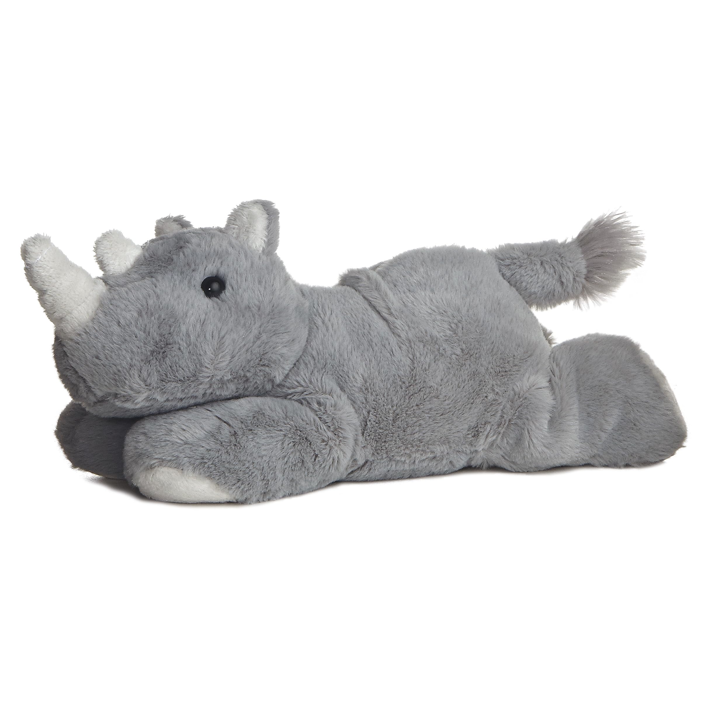 Aurora Mini Flopsie Rhino Stuffed Animal - Soft Gray Plush for Playful Adventures