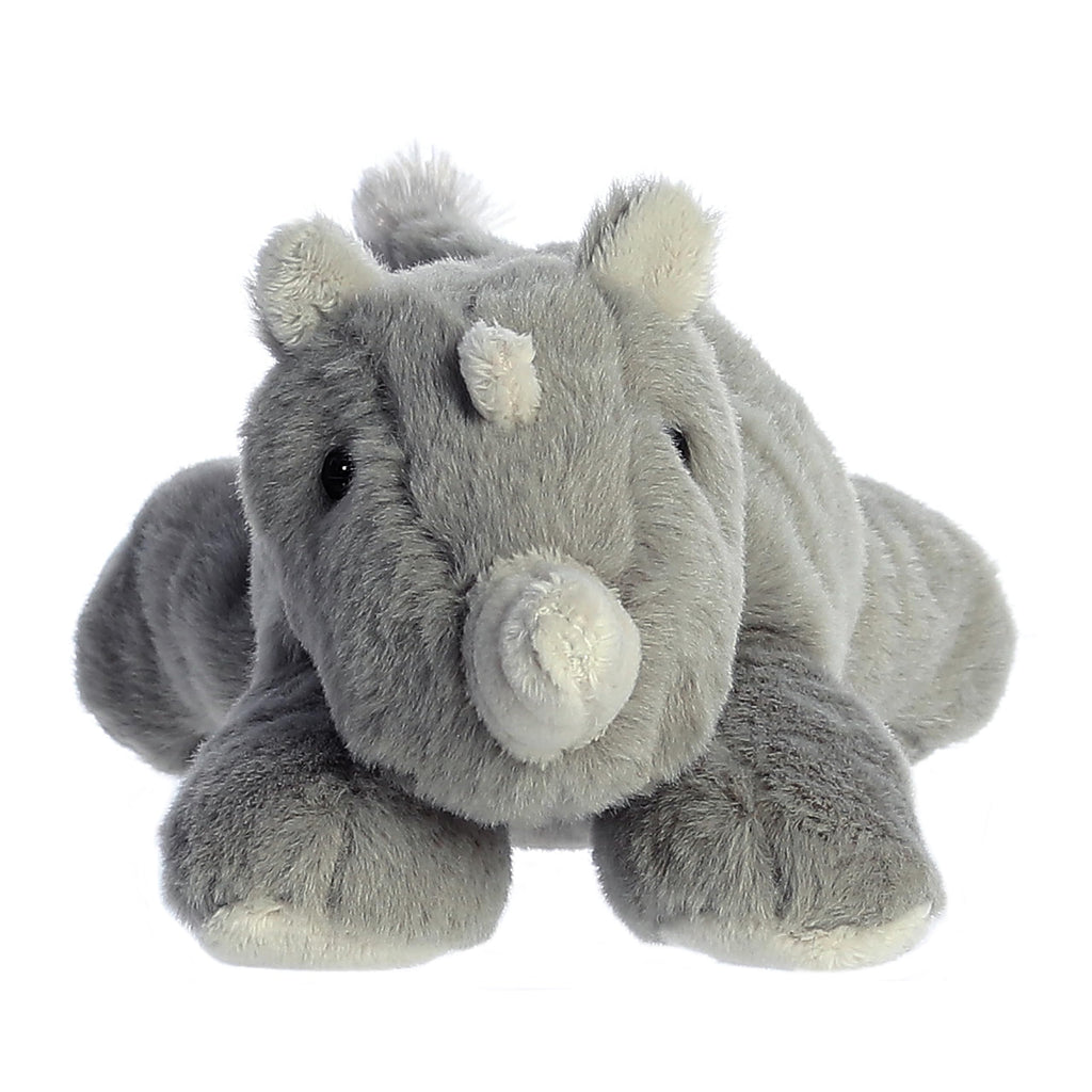 Aurora Mini Flopsie Rhino Stuffed Animal - Soft Gray Plush for Playful Adventures
