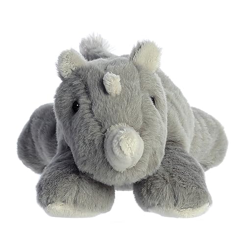 Aurora Mini Flopsie Rhino Stuffed Animal - Soft Gray Plush for Playful Adventures