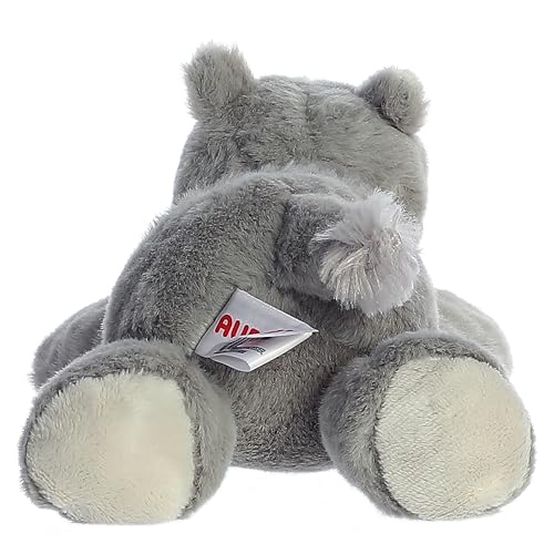 Aurora Mini Flopsie Rhino Stuffed Animal - Soft Gray Plush for Playful Adventures