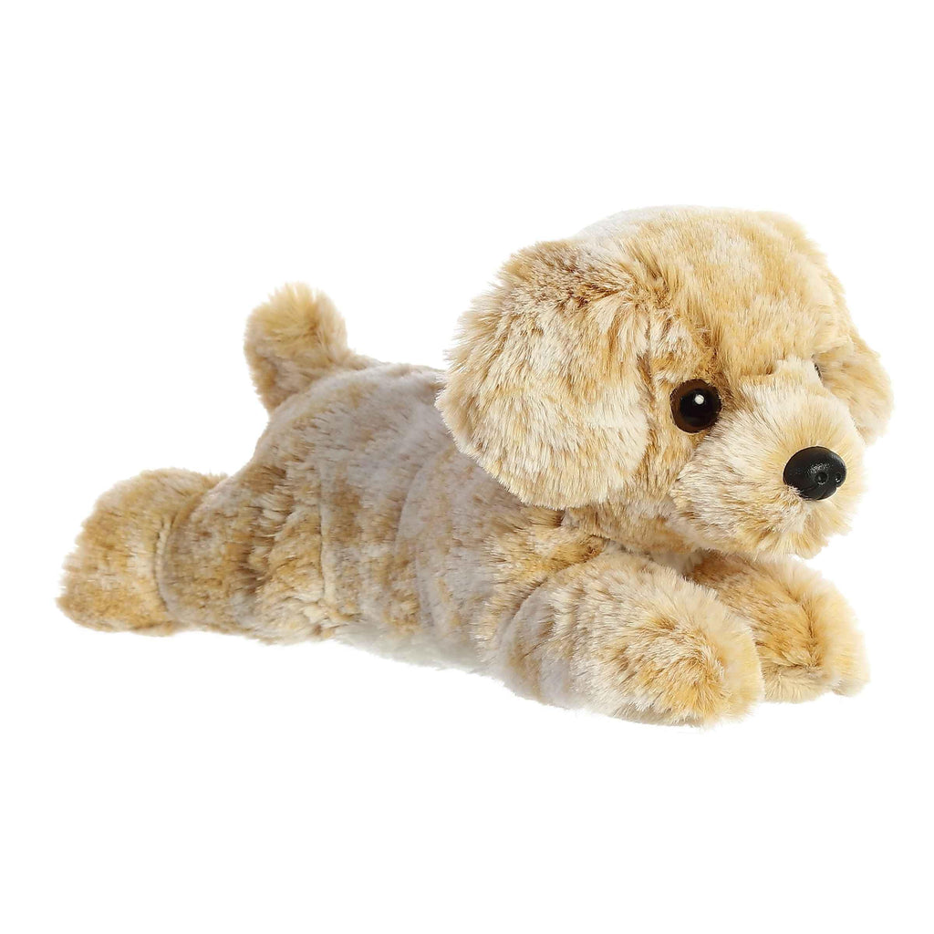 Aurora Mini Flopsie Rusty Retriever Stuffed Animal - 8 Inch Soft Plush Puppy, Belly-Lying Design for Cuddles and Play