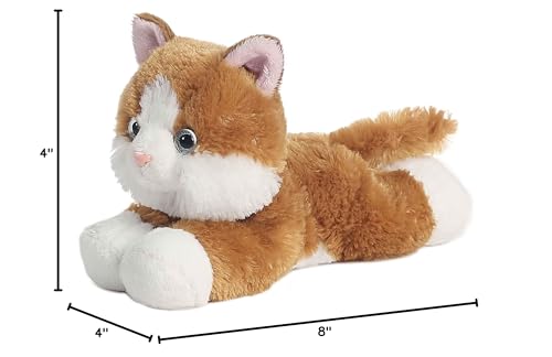 Aurora Mini Flopsie Sunshine Tabby Stuffed Animal – Orange & White Kitten, 8 Inches, Ultra-Soft