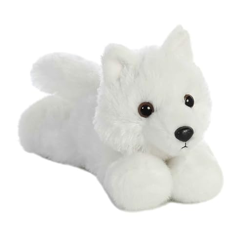 Aurora Mini Flopsie White Wolf Stuffed Animal, 9-Inch Soft Plush for Cuddling and Play