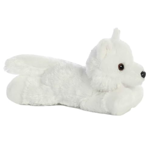 Aurora Mini Flopsie White Wolf Stuffed Animal, 9-Inch Soft Plush for Cuddling and Play