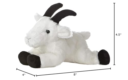 Aurora® Mini Flopsie™ Rocky Mountain Goat™ Stuffed Animal – 8-Inch Soft Plush Toy