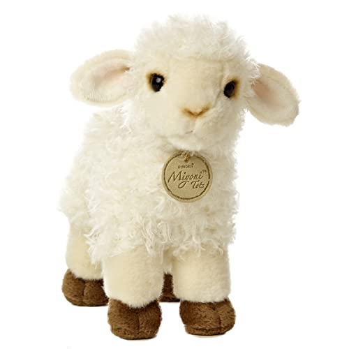 Aurora Miyoni Tots Baby Lamb Stuffed Animal – 7-Inch Hand-Stitched White Plush with Realistic Details