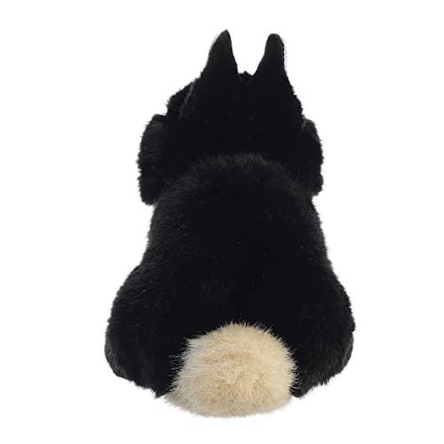 Aurora Miyoni Tots Netherland Dwarf Bunny - Hand-Stitched Black Stuffed Animal, 7.5 Inches