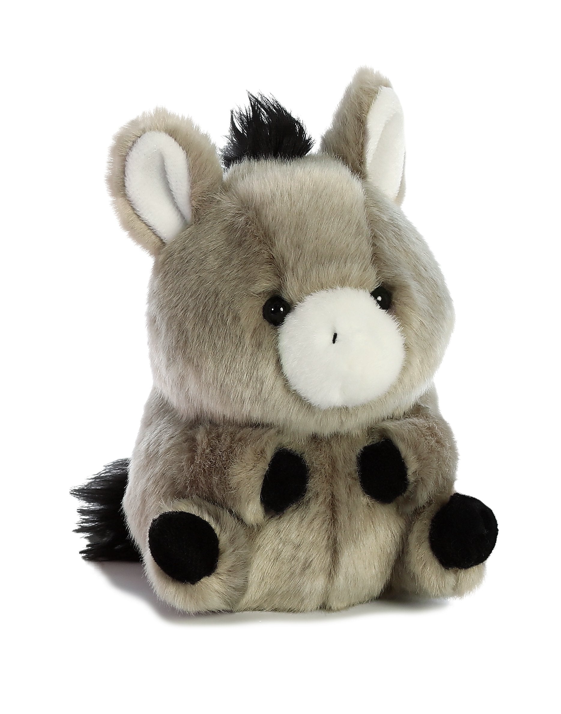 Aurora Playful Rolly Pet Bray Donkey Stuffed Animal – Compact, Balancing Plush – Gray 5 Inches
