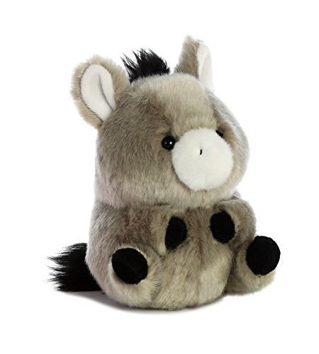 Aurora Playful Rolly Pet Bray Donkey Stuffed Animal – Compact, Balancing Plush – Gray 5 Inches