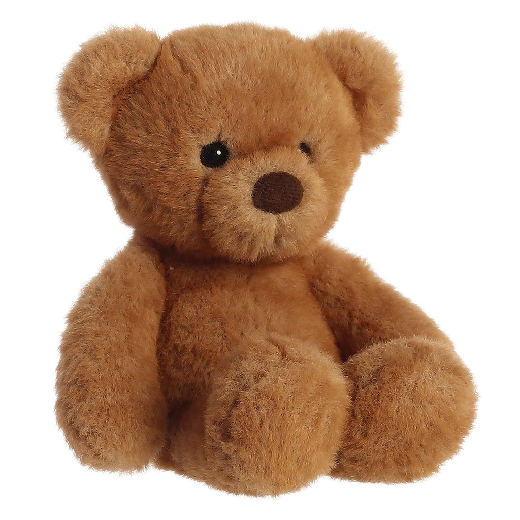 Aurora Snuggly Softie Bear Plush - 9-Inch Brown Stuffed Animal with Lock-Washer Eyes and Bean Pellets