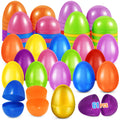 AuroTops 61 Pcs Plastic Easter Eggs Bulk - 2.3" Fillable Eggs in 9 Colors Plus Golden Egg for Hunts, Baskets, and Party Favors